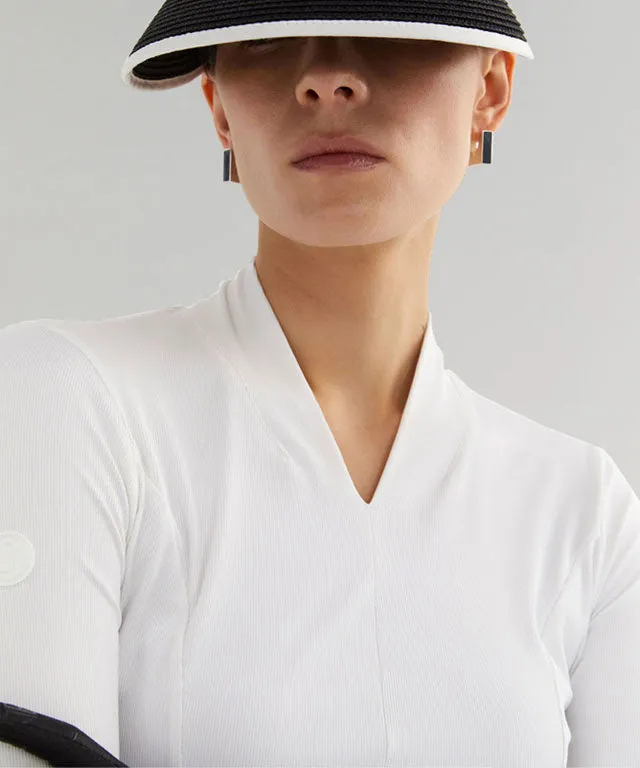 Anell Golf Soft Shawl Collar Top - White