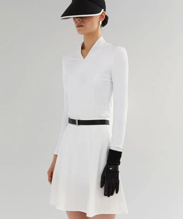 Anell Golf Soft Shawl Collar Top - White