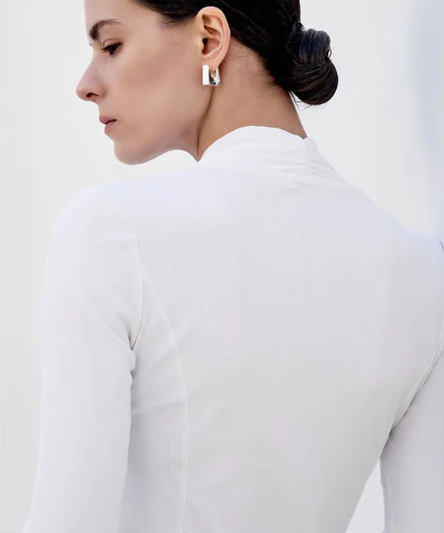 Anell Golf Soft Shawl Collar Top - White