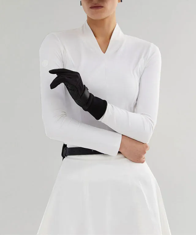 Anell Golf Soft Shawl Collar Top - White