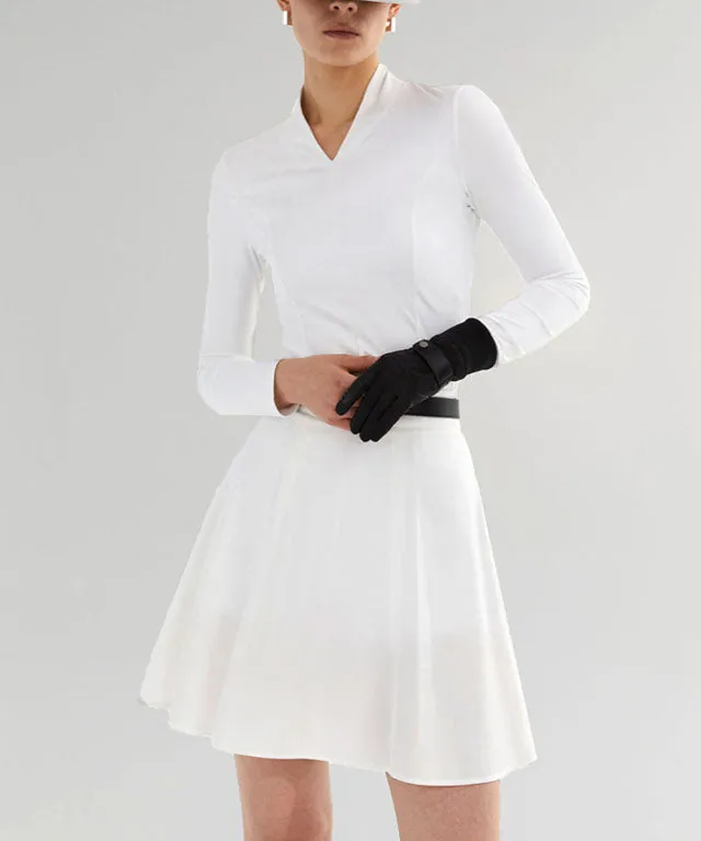 Anell Golf Soft Shawl Collar Top - White