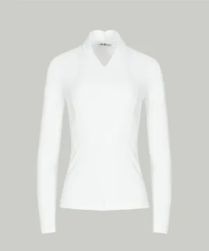 Anell Golf Soft Shawl Collar Top - White