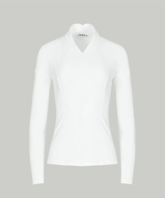 Anell Golf Soft Shawl Collar Top - White