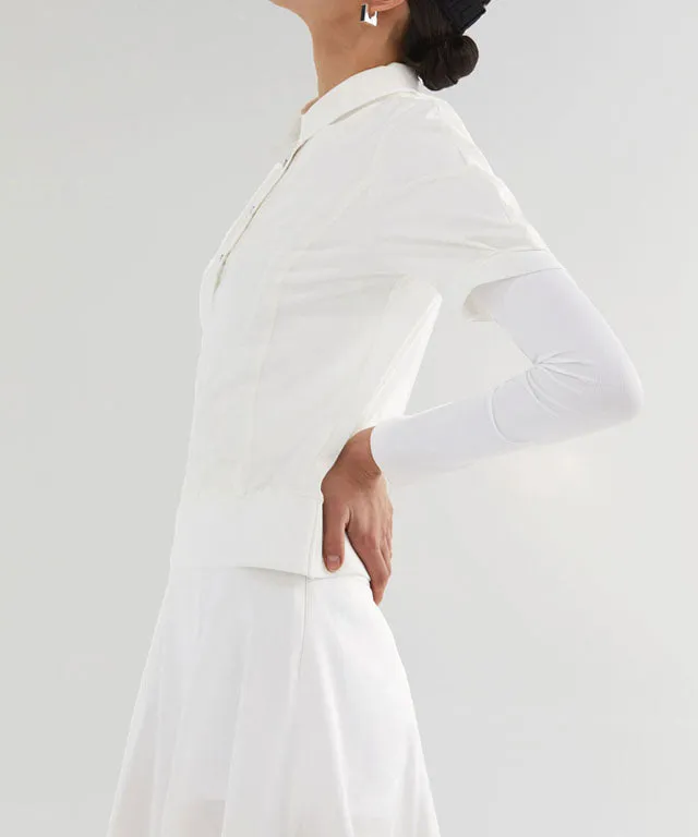 Anell Golf Soft Shawl Collar Top - White
