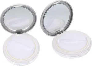 Angoily 2sets Portable Loose Powder Box with Mirror Airtight Lid DIY Makeup Case Foundation Blusher 2pcs*2