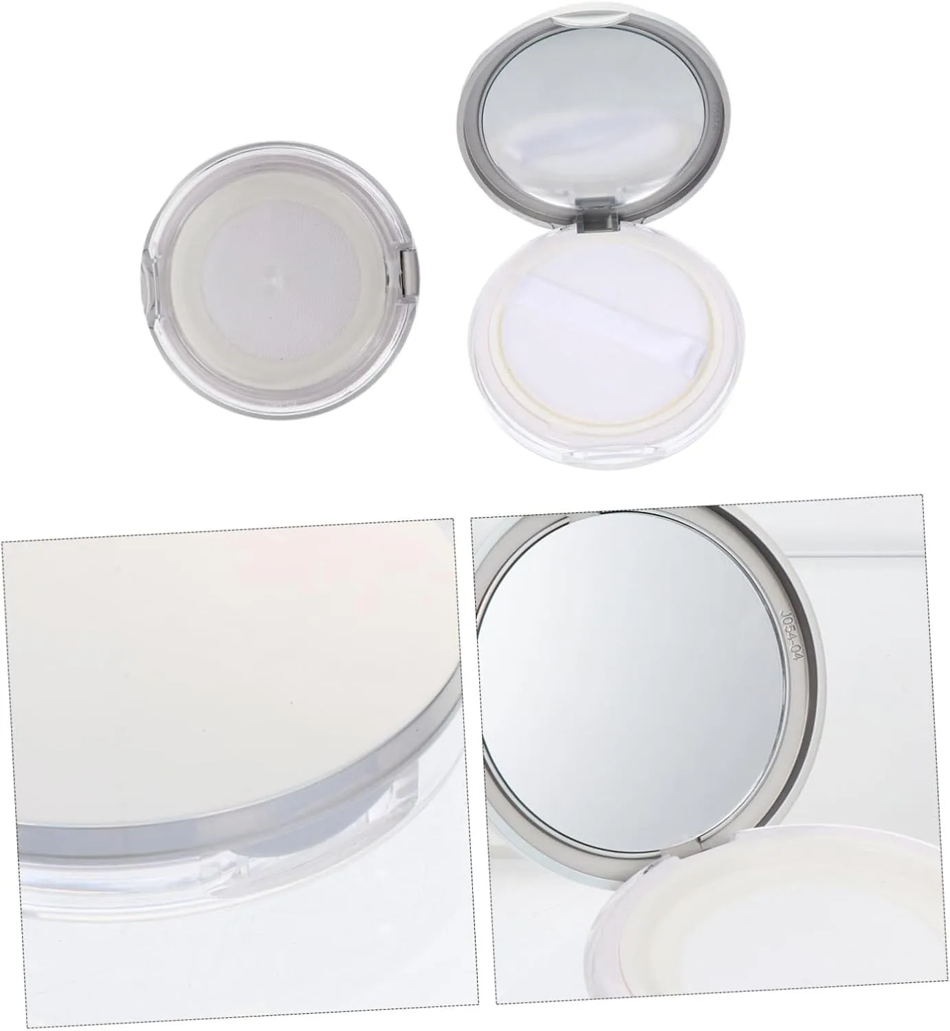 Angoily 2sets Portable Loose Powder Box with Mirror Airtight Lid DIY Makeup Case Foundation Blusher 2pcs*2