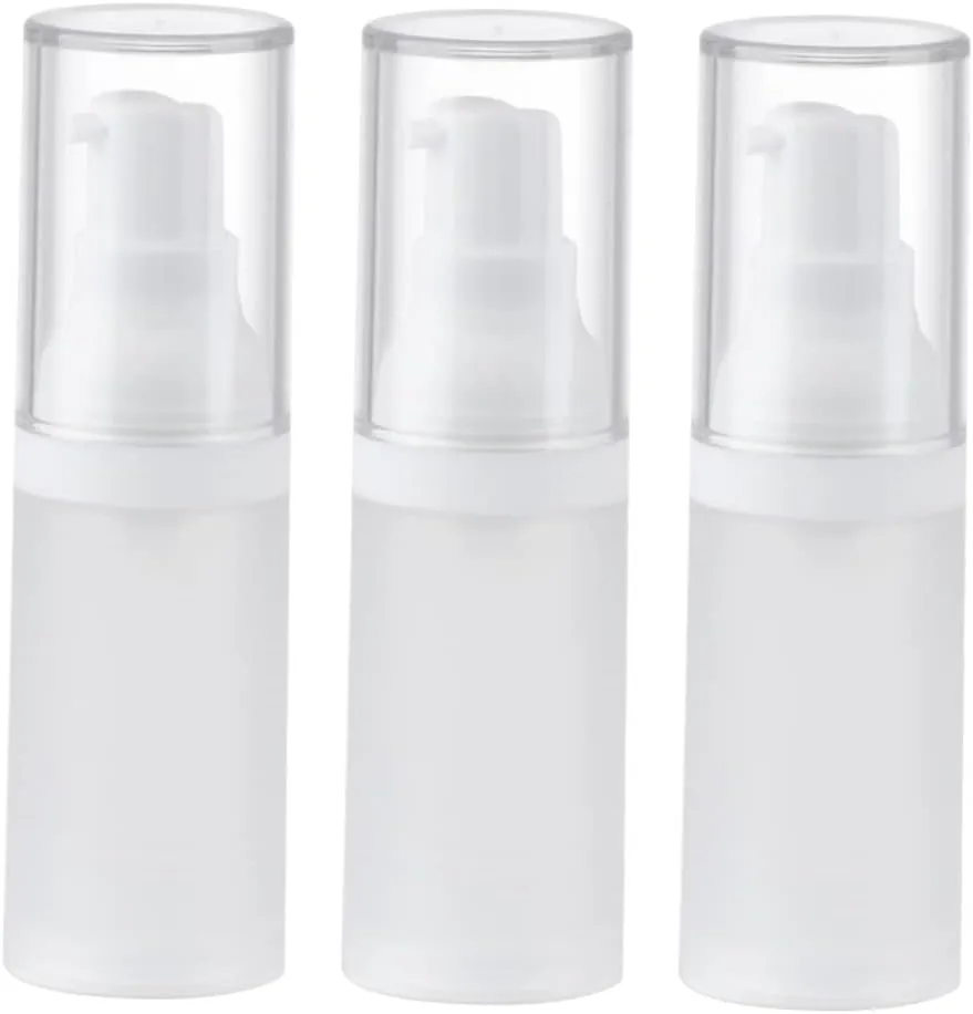 Angoily Travel Size Emulsion Bottle Set 3 Pack of Pump Lotion Containers Vacuum Seal for Safe Storage Go