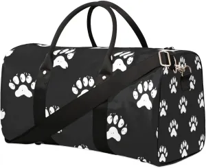 Animal Dog Footprints Travel Duffel bag for Men Women Weekender Overnight Bag Gym Bag Carry On Luggage Bags for Yoga Workout Sports