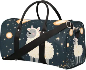 Animal Sheep Travel Duffel Bag for Women Men Waterproof Foldable Overnight Weekender Bag Large Capacity Sports Gym Bag
