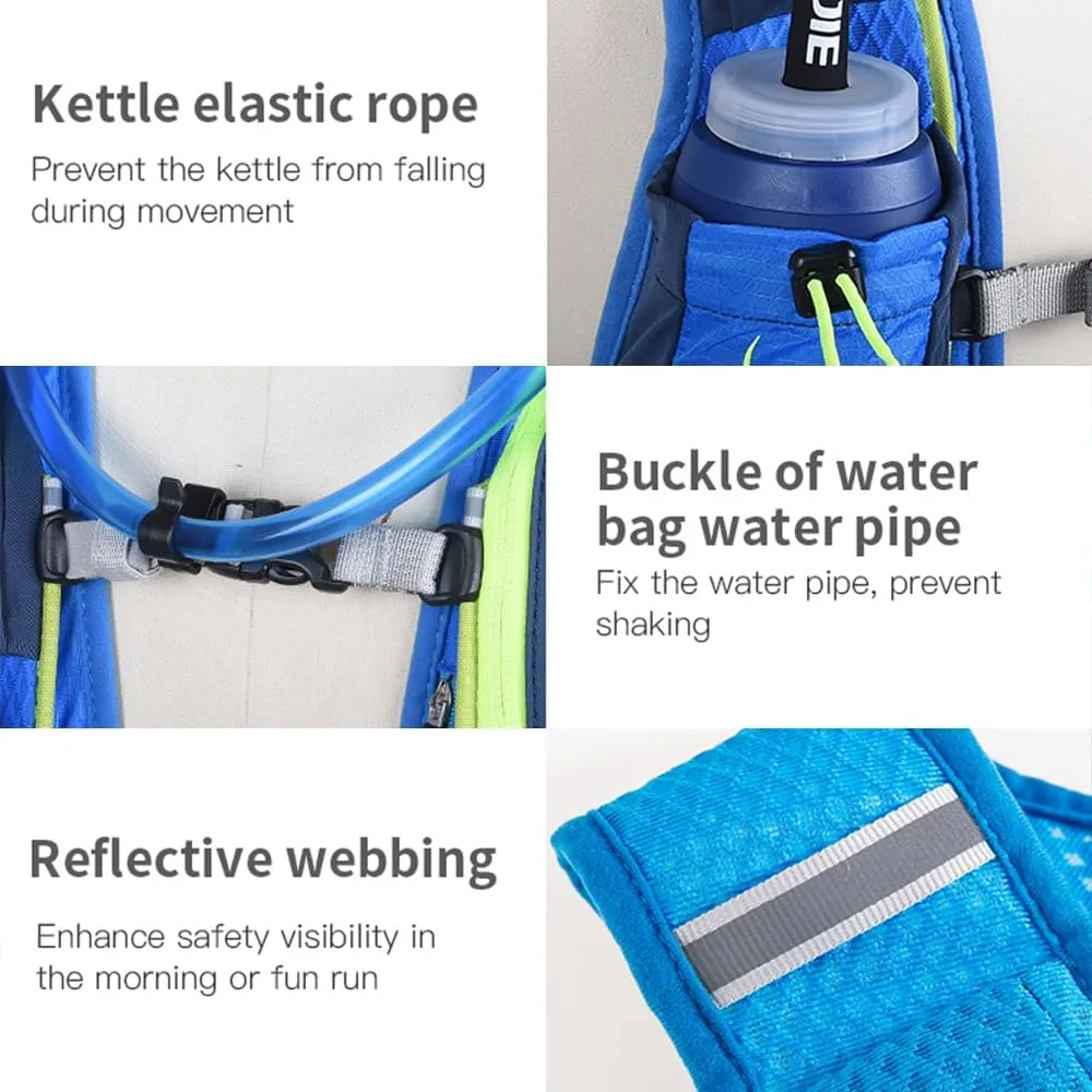 AONIJIE 5.5L Running Hydration Vest Pack with 6 Safety Pockets Adjustable & Lightweight Hydration Backpack for Marathon Race Hiking Cycling
