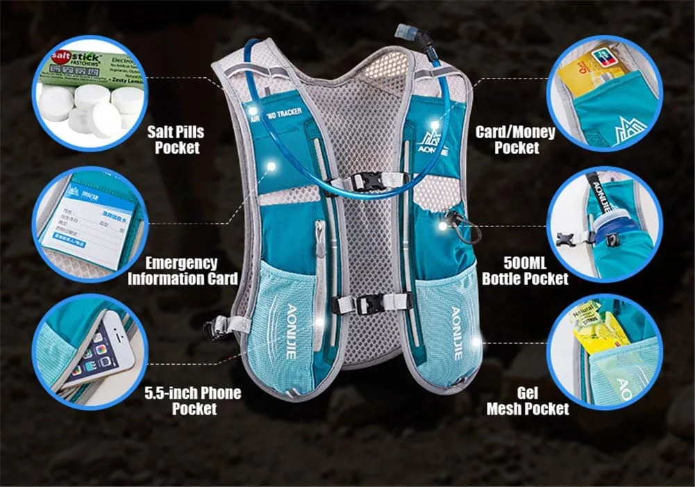AONIJIE 5L Outdoor Sport Multifunctional Camping Backpack Cycling Running Climbing Hiking Hydration Vest Pack