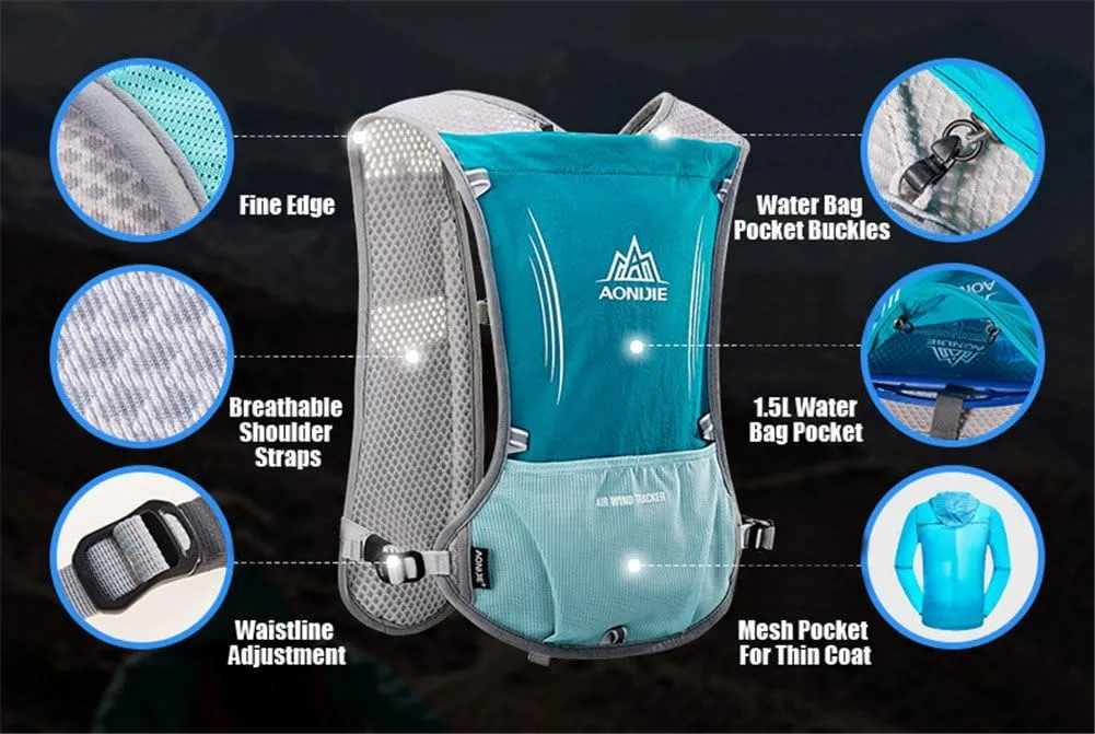 AONIJIE 5L Outdoor Sport Multifunctional Camping Backpack Cycling Running Climbing Hiking Hydration Vest Pack