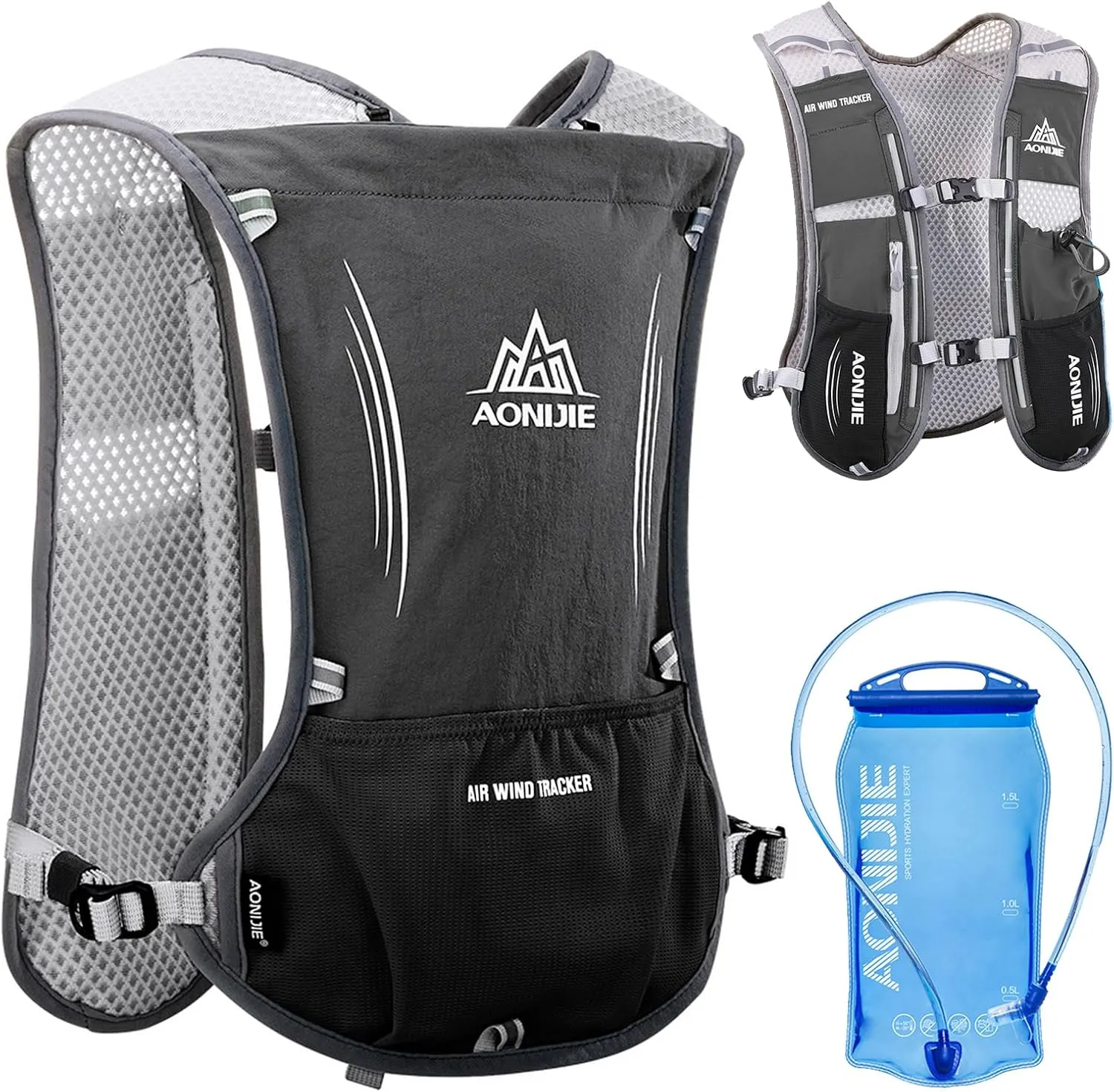 AONIJIE Hydration Backpack Running Vest, 5L Capacity, Multi-Pocket Design, Breathable and Lightweight, Pack for Outdoor Sports - Running, Cycling, Climbing and Hiking