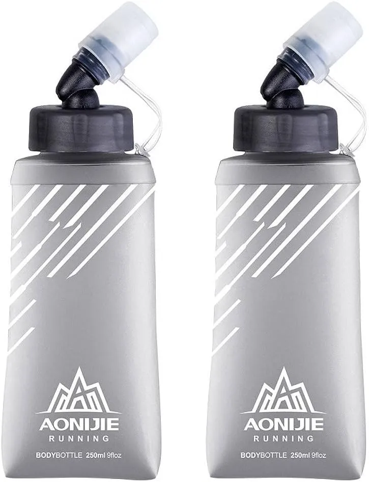 AONIJIE TPU Soft Flask Water Bottle Collapsible Running Flask for Hydration Pack, BPA Free, Wide Opening, for Outdoor Sports Hydration