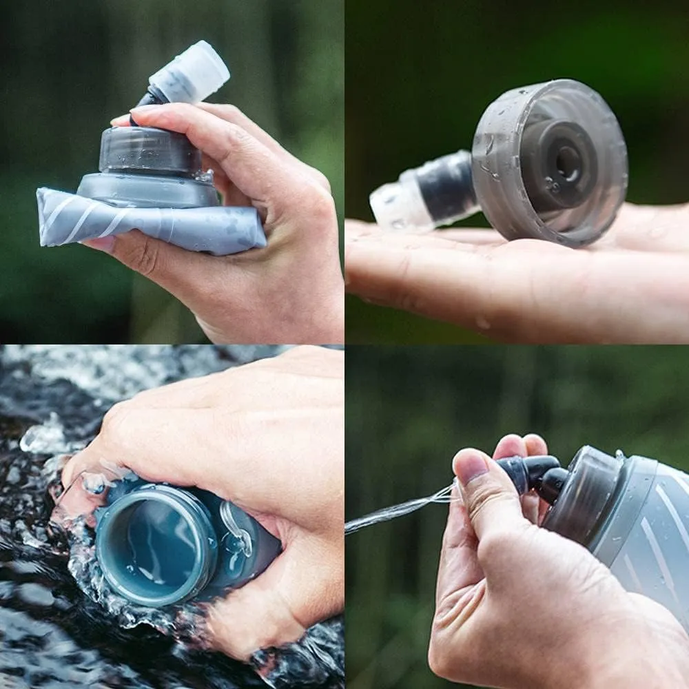 AONIJIE TPU Soft Flask Water Bottle Collapsible Running Flask for Hydration Pack, BPA Free, Wide Opening, for Outdoor Sports Hydration