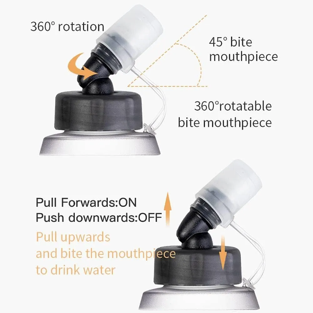 AONIJIE TPU Soft Flask Water Bottle Collapsible Running Flask for Hydration Pack, BPA Free, Wide Opening, for Outdoor Sports Hydration