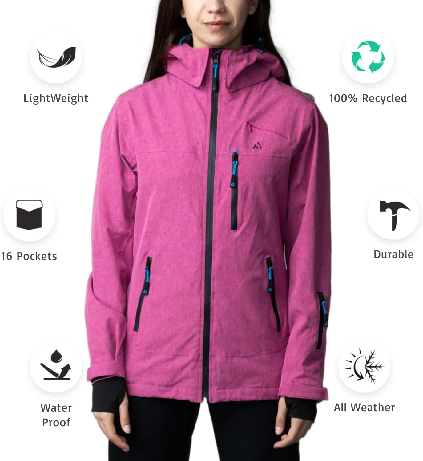 Apricoat Adventure 2.0 Warm Winter Jacket Insulated, Hooded, Waterproof and windproof Coat for Travelling, Hiking, Trekking