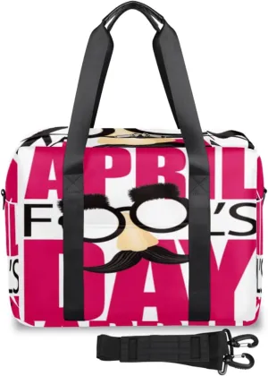 April Fool Day Weekender Bag, Waterproof Travel Duffel Bags, Overnight Bags for Women, Duffel Bag with Trolley Sleeve, For Men Travel Business Gym Gift