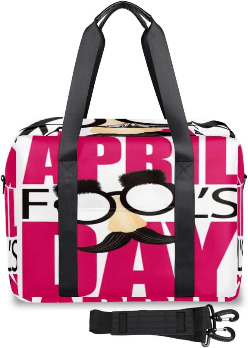 April Fool Day Weekender Bag, Waterproof Travel Duffel Bags, Overnight Bags for Women, Duffel Bag with Trolley Sleeve, For Men Travel Business Gym Gift
