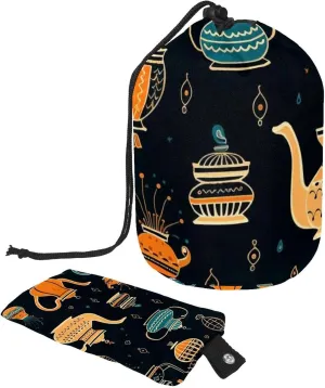 Arabian Tea Kettle Travel Makeup Bag and Cosmetic Organizer for Women with Mini Zipper Pouch