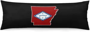 Arkansas State Flag Map Body Pillow Cover Lightweight Long Pillow Case for Cushion Sofa Living Room Bed 20"×54"