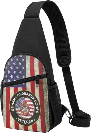 Army Ordnance Corps Regimental Insignia Travel Hiking Bag Cross Chest Bag Diagonally