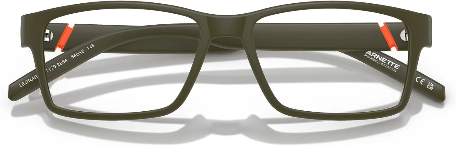 ARNETTE Men's An7179 Leonardo Rectangular Prescription Eyewear Frames