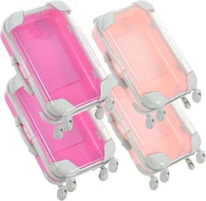 ARTIBETTER Pcs Mini Suitcase for Women Travel Makeup Box Mirror Cosmetic Travel Bag Portable Makeup Case