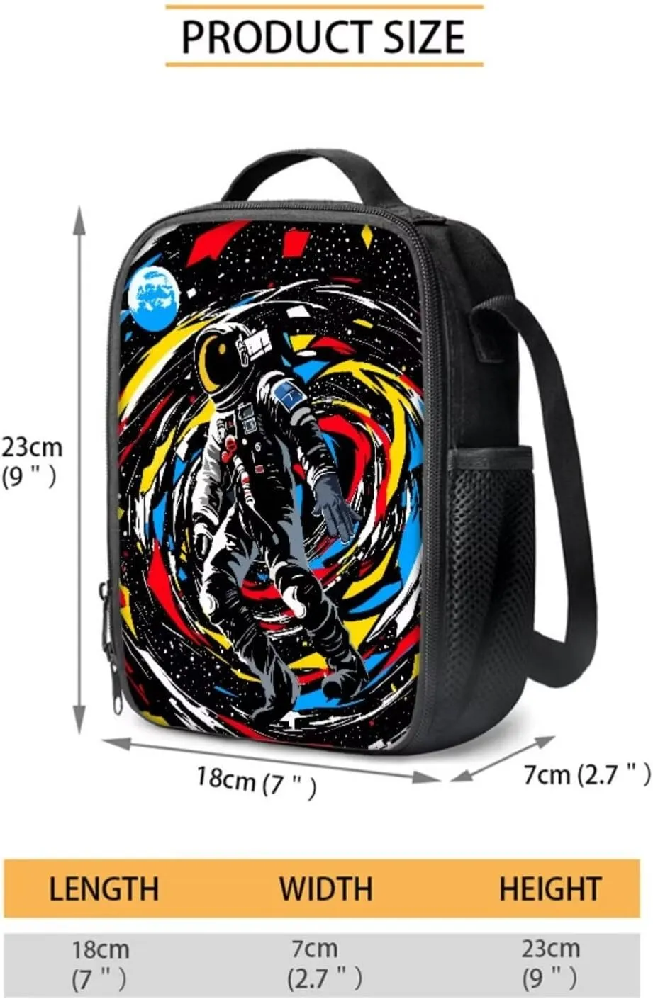 Astronaut Backpack School Bag and Lunch Box Set with Pencil Case for Middle School Teenage Heavy Duty Schoolbag Back Packs Travel Laptop Bags Daypack