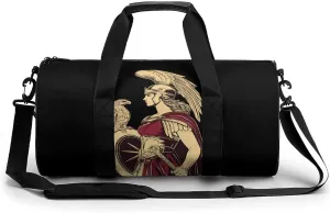 Athena Goddess of Wisdom Unisex Gym Bag Travel Duffel Bags Overnight Sport Tote with Compartment for Weekender Vacation