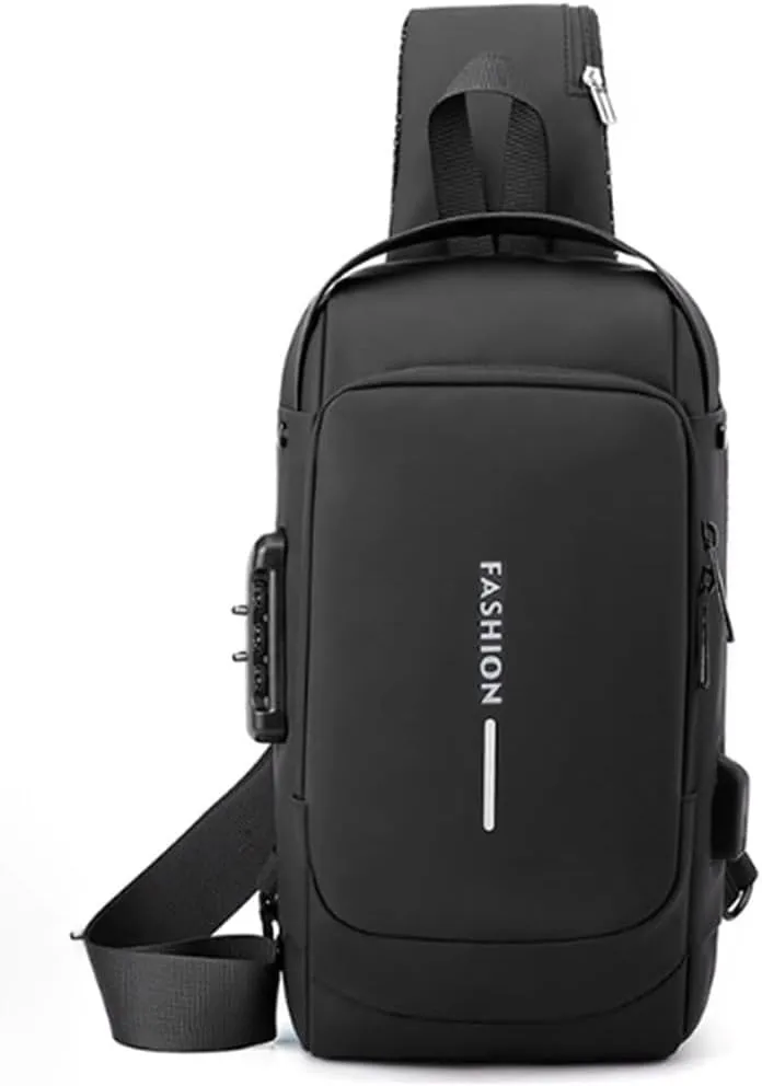Auricz Sling Bag, New Carbon Fiber Streamline Anti Theft Sling Bag, Shoulder Backpack Crossbody Chest, Waterproof