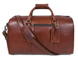 Austin Leather Overnight Bag - Walnut