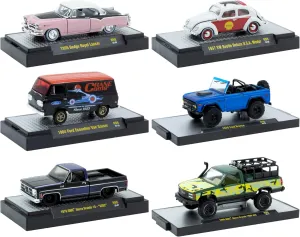 Auto-Thentics 6 Piece Set Release 98 in Display Cases Limited Edition 1/64 Diecast Model Cars by M2 Machines 32500-98