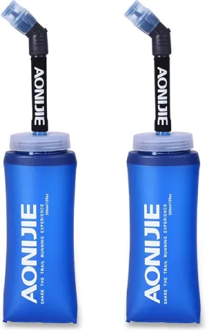 Azarxis TPU Soft Flask Collapsible Water Bottles BPA-Free 250ml 350ml 500ml 600ml for Hydration Vest Pack Running Hiking Cycling Climbing