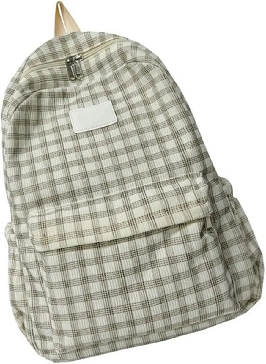 Back Packs，Large Capacity Backpack Teens Corduroy Lattice Daypacks Student School Bag Harajukus Backpack Travel Bag for Daily
