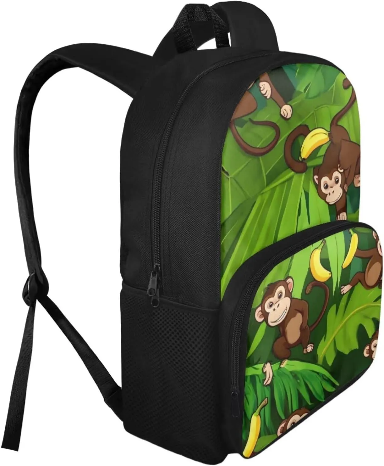 Backpack for Women Large Capacity with 1 Main Compartment and Side Pockets Monkey Print Spacious Durable Daypack Facilitate Storage for Job Interview Travel Work