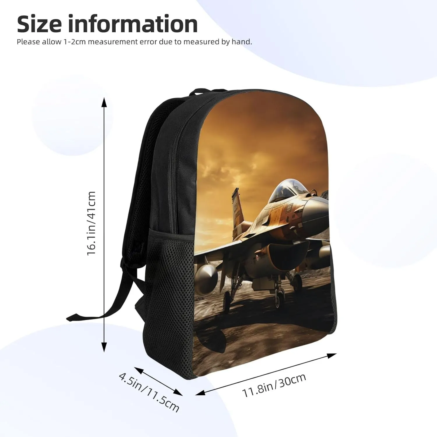 Backpack Travel Laptop Backpack For Men Women Falcon Fighter Casual Daypack Adjustable Lightweight Computer Bag