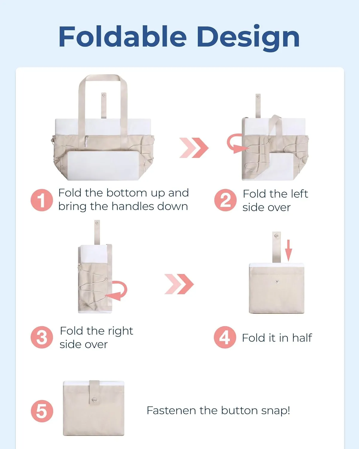 BAGSMART Travel Tote Bag for Women, Foldable Beach Bag With Zipper, 30L Large Gym Tote for Everyday