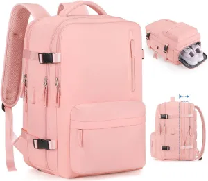 Bagsure Large Travel Backpack for Women Men, 45L Expandable Carry On Backpack, 17 Inch Laptop Backpack Waterproof College Business, Flight Approved