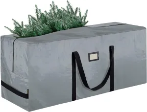 BALEINE 9 ft Christmas Tree Storage Bag, Heavy Duty Extra Large Artificial Christmas Tree Bag with Reinforced Handles and Dual Zippers Wide Opening (Gray, 9 ft)