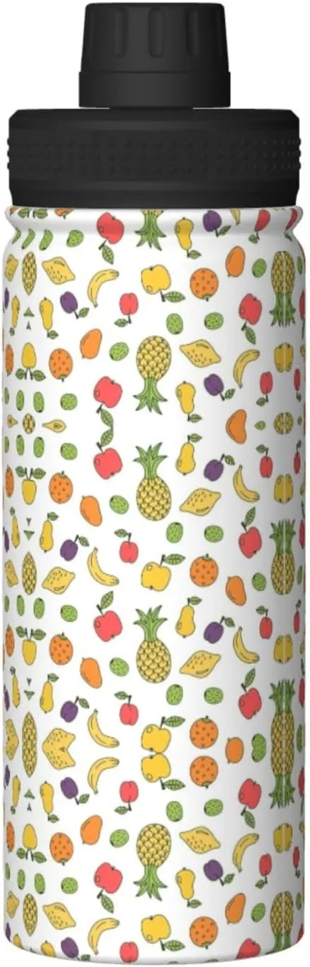 Banana Strawberry Pineapple 18oz Sports Insulated Bottle For Outdoor Activities,Your Ideal Companion Staying Hydrated