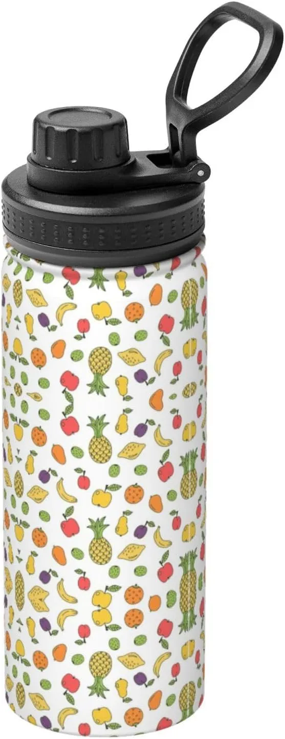 Banana Strawberry Pineapple 18oz Sports Insulated Bottle For Outdoor Activities,Your Ideal Companion Staying Hydrated
