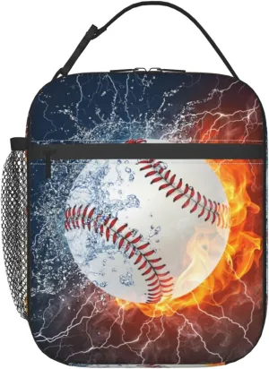 Baseball Reusable Lunch Box Insulation Lunch Bag Containers Tote Handbag Ice Packs For Women Men Teens Girls