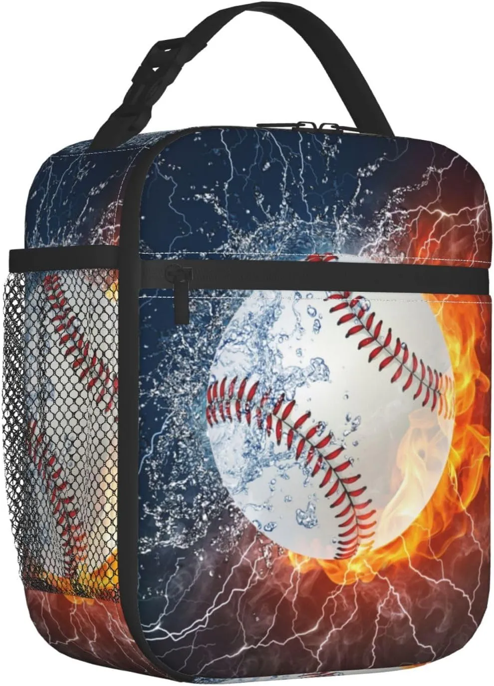 Baseball Reusable Lunch Box Insulation Lunch Bag Containers Tote Handbag Ice Packs For Women Men Teens Girls