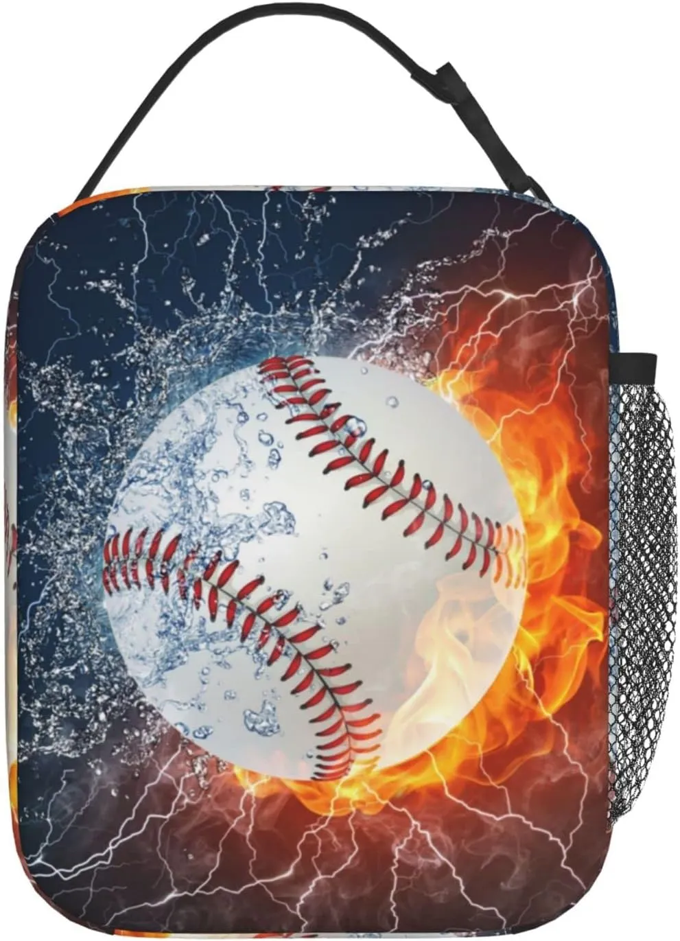 Baseball Reusable Lunch Box Insulation Lunch Bag Containers Tote Handbag Ice Packs For Women Men Teens Girls