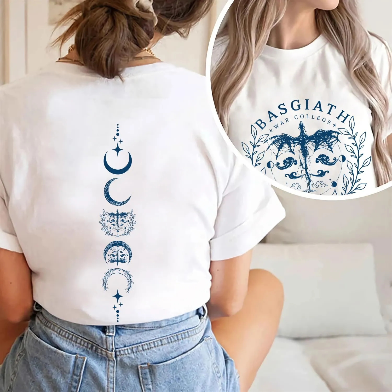 Basgiath War College Shirt - Fourth Wing Book Dragon Rider Rebecca 2 Sided T-Shirt
