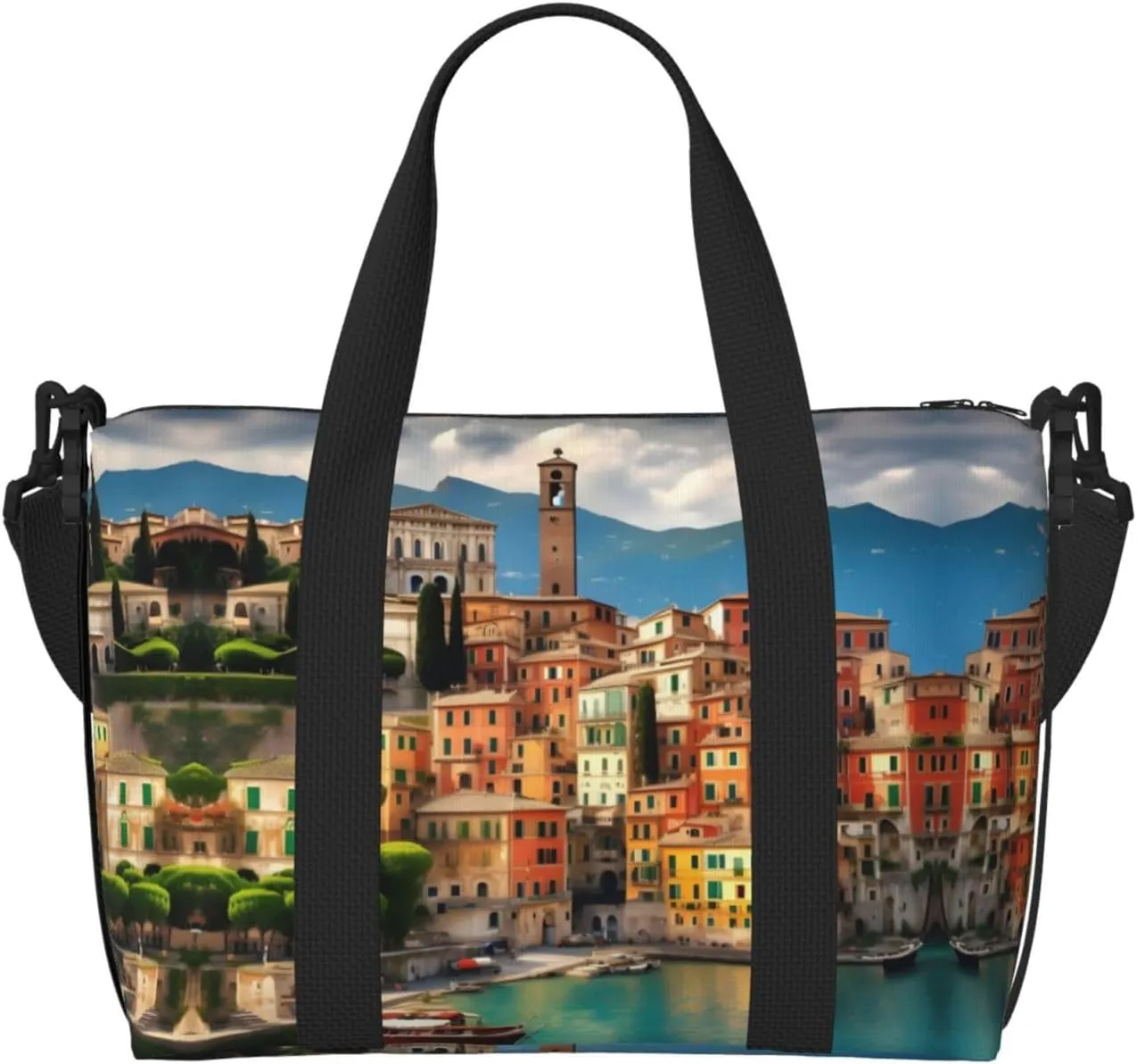 beautiful Italy print Travel Duffel Bag,workout duffel bag, overnight shoulder Bag,Weekender Bag for Women Men
