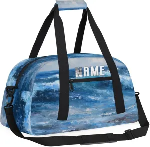 Beautiful Ocean Beach Kids Overnight Bags Personalized Weekender Travel Duffle Bag for Teens,Boys Gym Carry On Maletas Para Niños,Customized Gymnastics Dance Ballet Tote for Girls