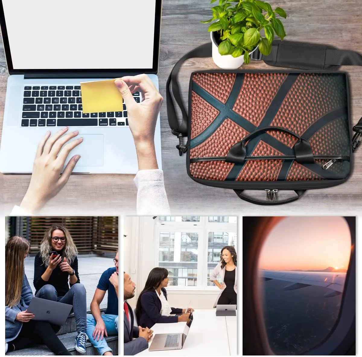 Beautiful Peacock Tail Watercolor Laptop Shoulder Messenger Bag Waterproof Laptop Briefcase with Handle Padded Strap