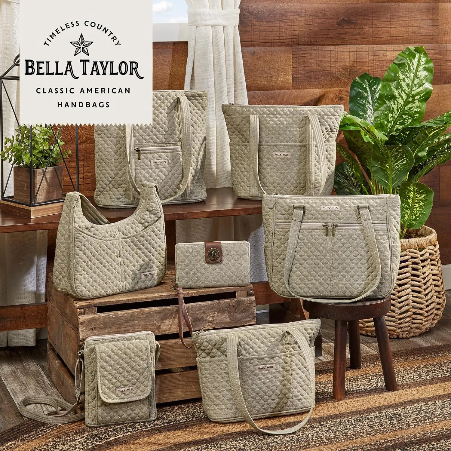 Bella Taylor Everyday Tote | Lightweight Quilted Fabric Handbags for Women